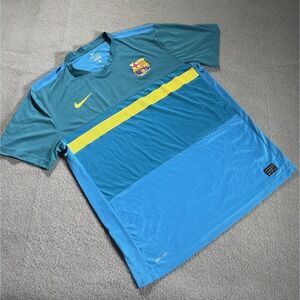 Barcelona Jersey Football Authentic Training Blue Dri Fit Shirt Nike Size XL